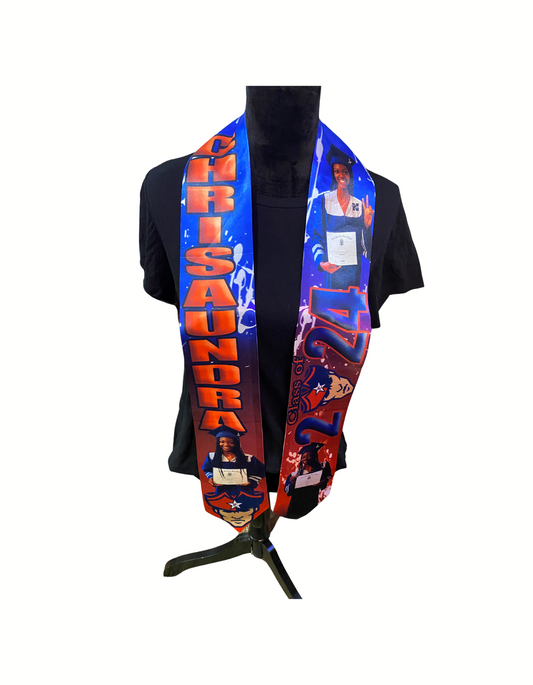Grad stoles (custom with your grad and their high school name and mascot)