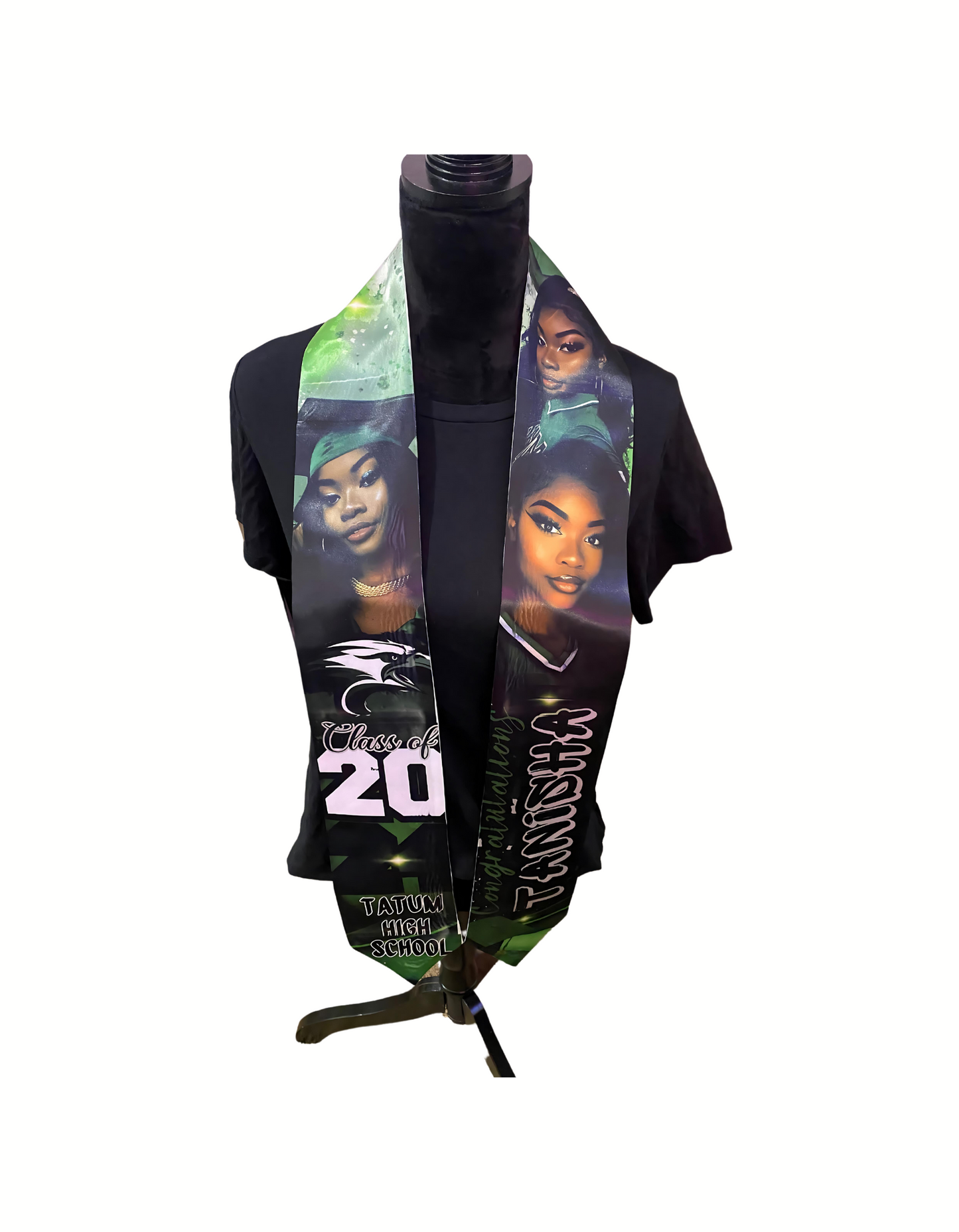 Grad stoles (custom with your grad and their high school name and mascot)