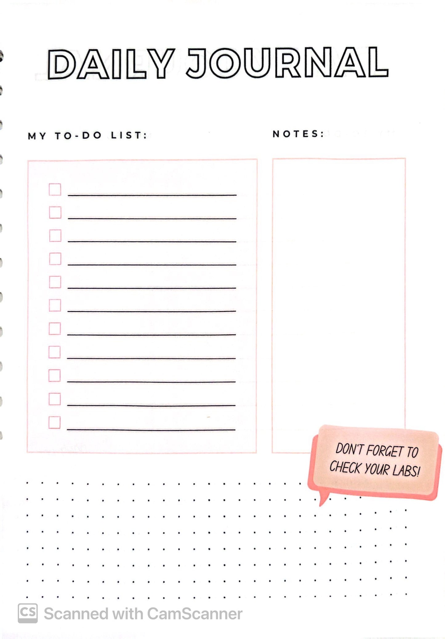 Nursing Reminder Logbook