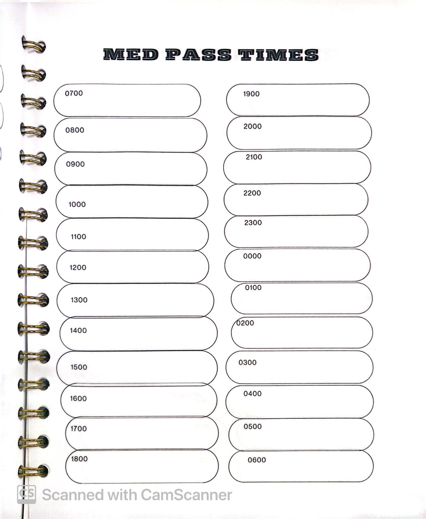 Nursing Reminder Logbook