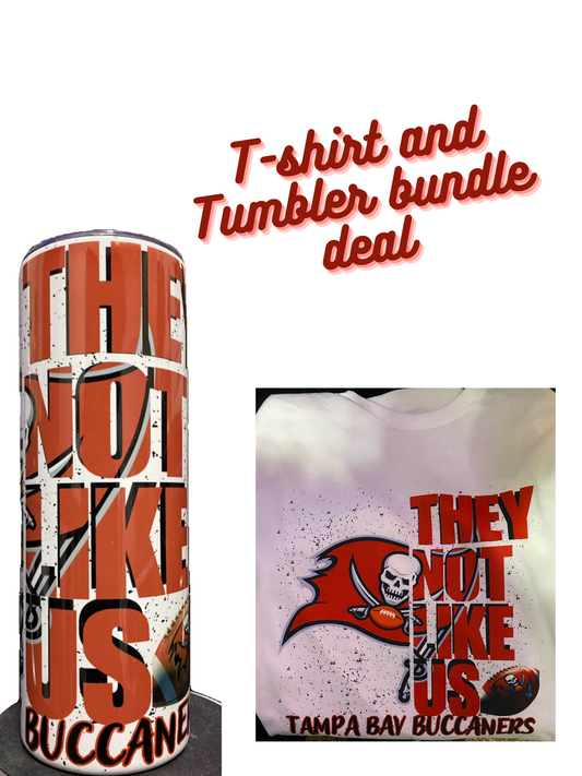 T-shirt and tumbler bundle deal ( They not like us)
